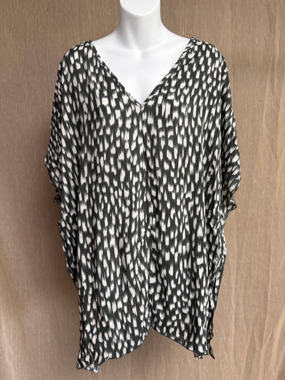 Eberjey Brielle Coverup with forest green wild brush pattern